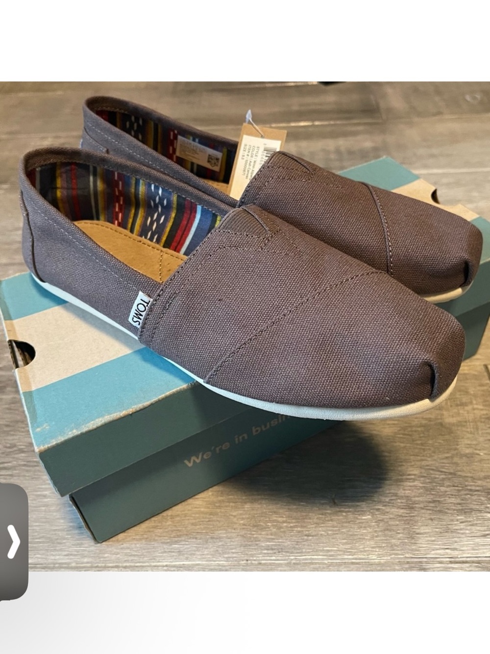 Toms Brown Canvas Slip-On Loafers